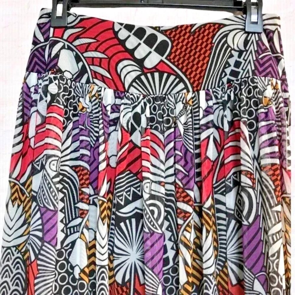 Farm Rio x Anthropologie Tropical Maxi Skirt L Resort Vacation Maximalist Boho - Picture 4 of 7